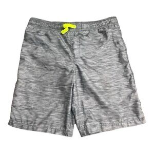 Wonder Nation Boys Swim Suit Trunks/ Shorts Lg 10/12 Striped Drawstring Lined
